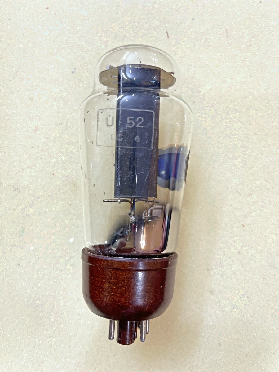 1x Osram GEC U52 5U4G CV375 Black Plate Brown Base D Getter Curved