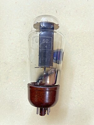 1x Osram GEC U52 5U4G CV375 Black Plate Brown Base D Getter Curved