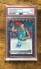 2020 Donruss Optic Fast Break Pink Auto #153 LaMelo Ball /20 RC PSA 9 #S4431