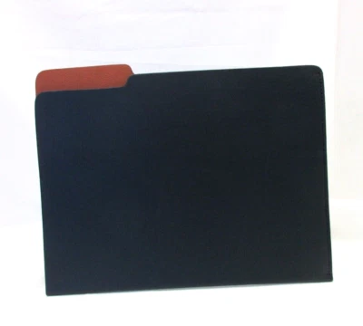 Leather File Folder by Graphic Image Letter Size Made in America Navy w Tan - Image 1 of 4