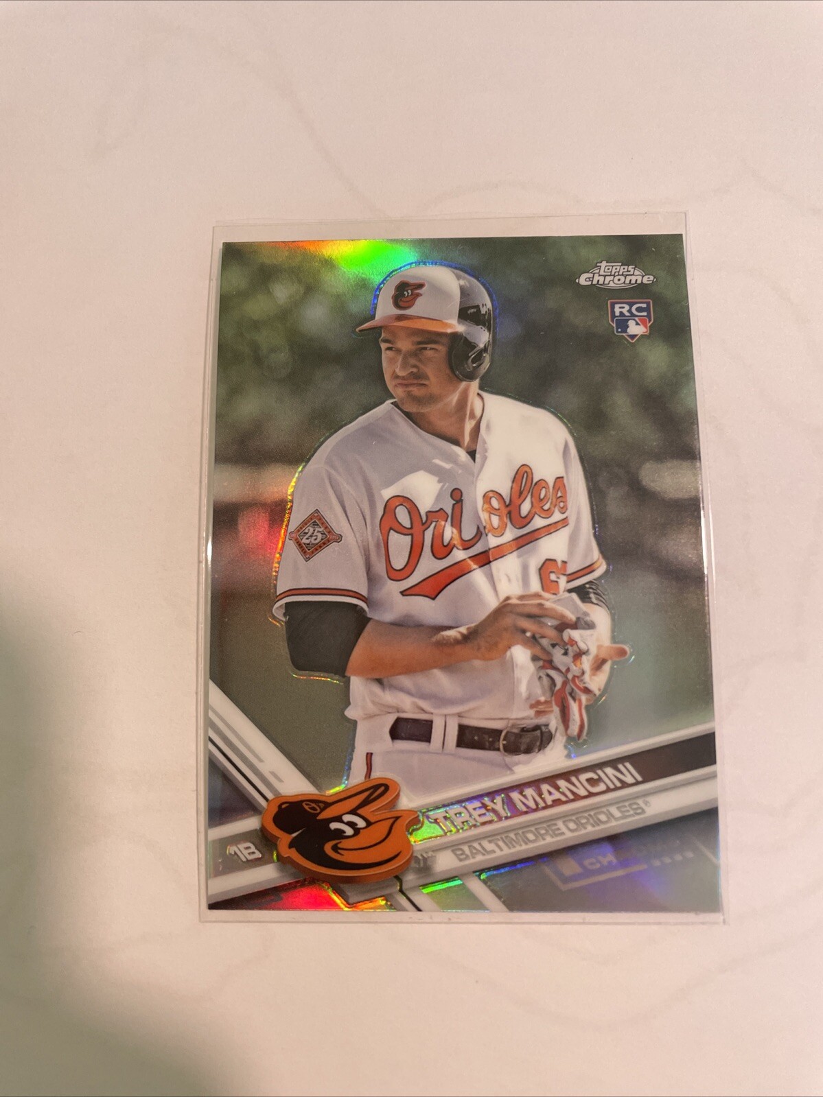 2017 Topps Chrome Photo Variation Refractor Trey Mancini Rookie #47 SP RC