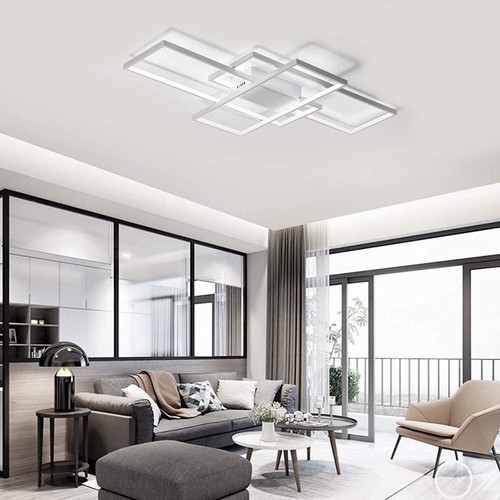 Modern 64W LED Deckenleuchte Kaltweiß Deckenlampe 90cm Metall Lampe Wohnzimmer - Bild 5 von 7