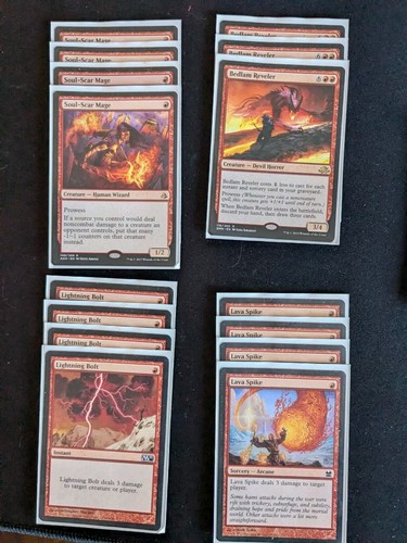 MTG Magic The Gathering Legacy Burn Deck - Sleeves And Case - Picture 2 of 9