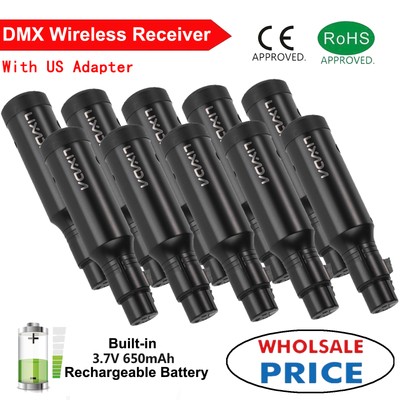 LOT Lixada 2.4G ISM DMX512 Wireless Female Rechargeable Receiver for Stage Light