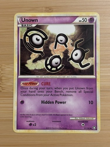 Unown 51/102 HGSS Triumphant Uncommon Regular Pokémon Card TCG