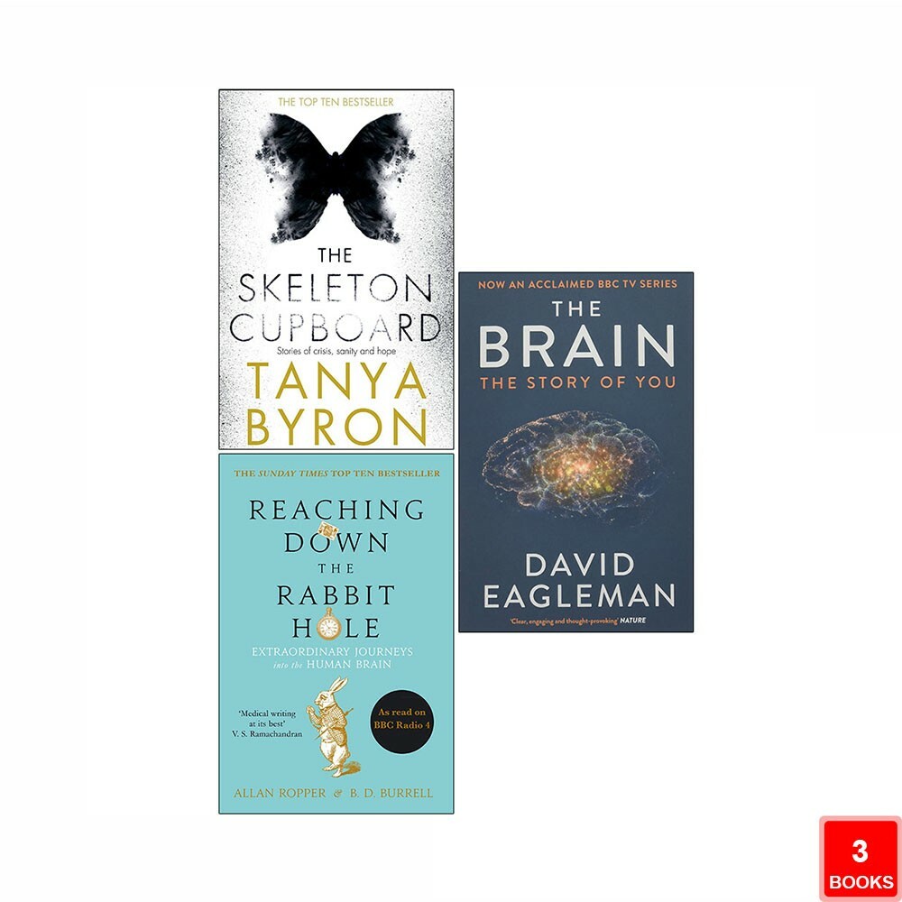 Nigel Benson & Allan Ropper & David Eagleman Unisex Black Skeleton Cupboard, Reaching Down The Rabbit Hole, Brain 3 Books Collection Set - Image 3
