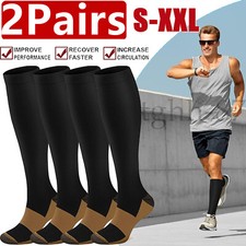 2pairs Compression Socks Medical Support Anti Swelling Fatigue Edema Stockings