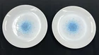 Vintage Anchor Hocking Fire King Blue Mosaic Tile - MCM 7 inch plates - Set of 2