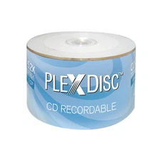 50 PC PlexDisc 52X 700 MB 80 MIN CD-R White Top non-printable Blank Disc 631-700