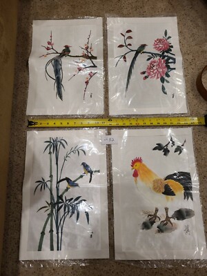 Gorgeous Asian Birds Prints Rooster Silk Pictures Oriental 2b2