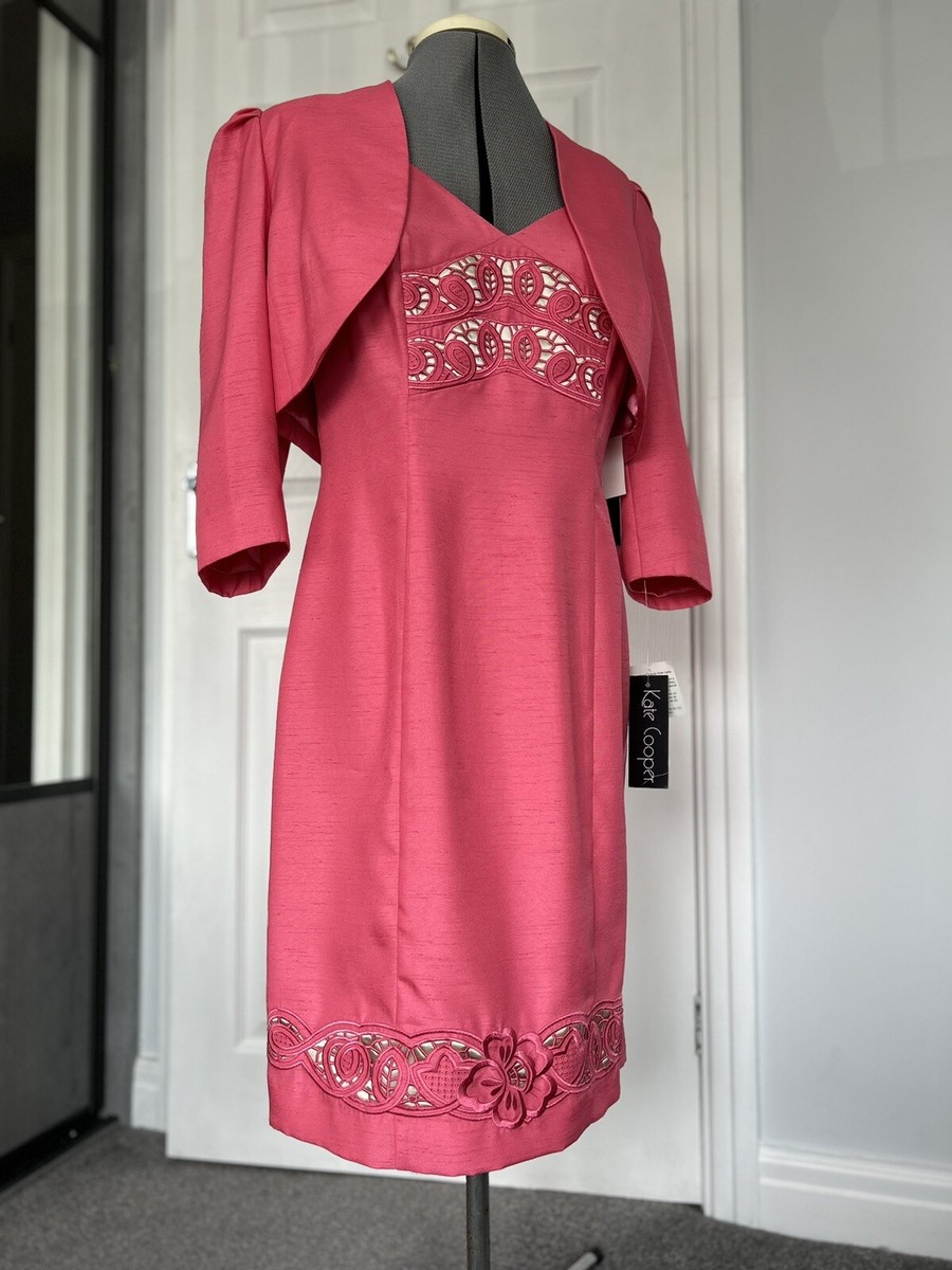 strapless open back dress Kate Cooper Red & Fuchsia Two Tone Dress
