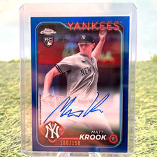 2024 Topps Chrome #RA-MK Matt Krook Blue Refractor /150 Auto RC New York Yankees