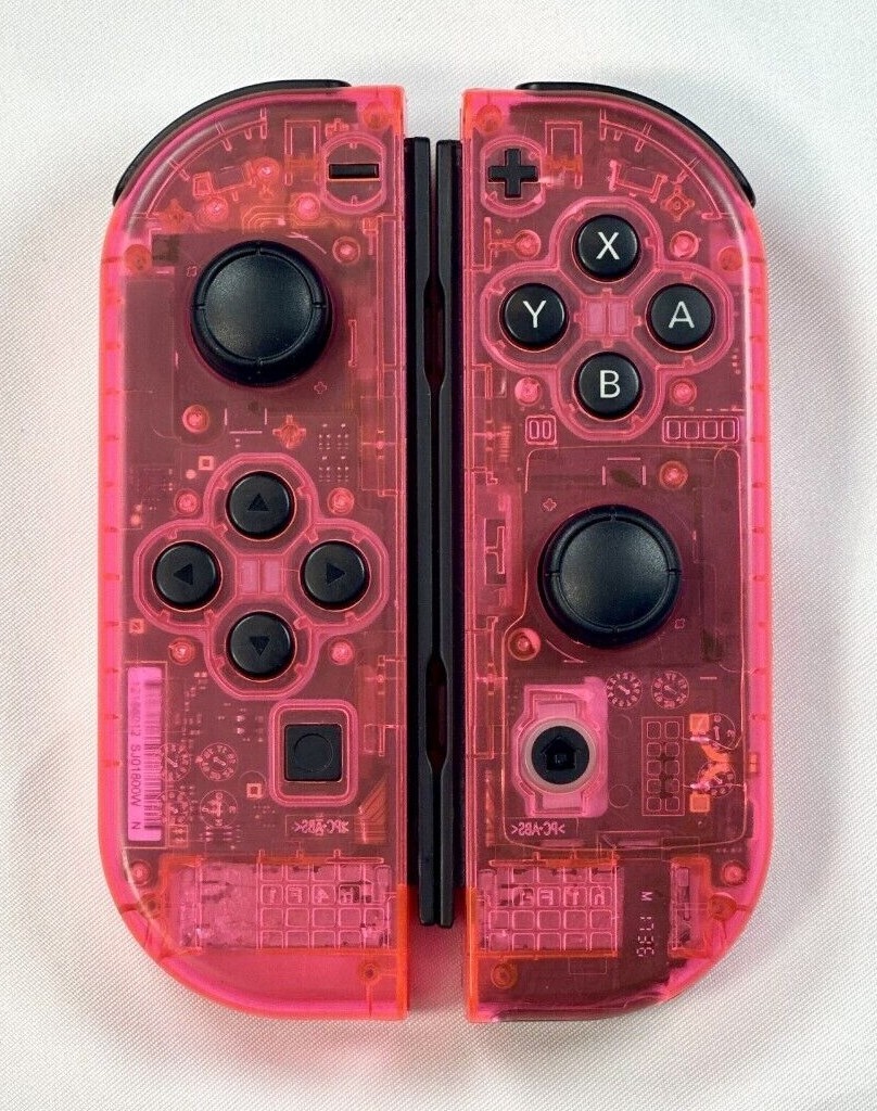 Never Drift Hall Effect Clear Pink Nintendo Switch JoyCons OEM