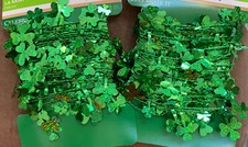 ST. PATRICK  S DAY SHIMMERING GREEN SHAMROCKS WIRE DECOR 2  16  PARTY FESTIVE