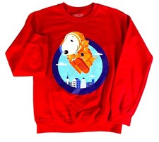 Peanuts Snoopy Astronaut Womens Juniors Red Crewneck Sweatshirt Size XS NWT