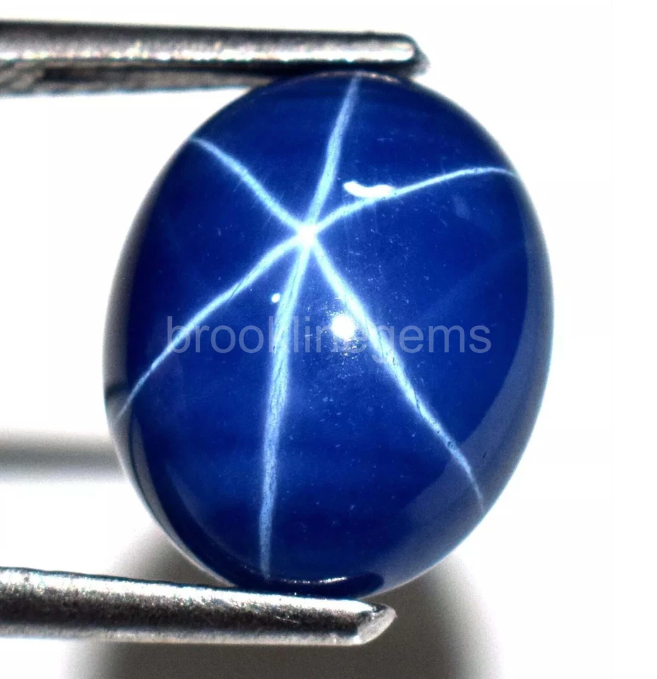 15.90 Ct Certified Loose Gemstone Blue Corundum Star Sapphire Oval Cabochon 5ATQ - Image 2 of 4