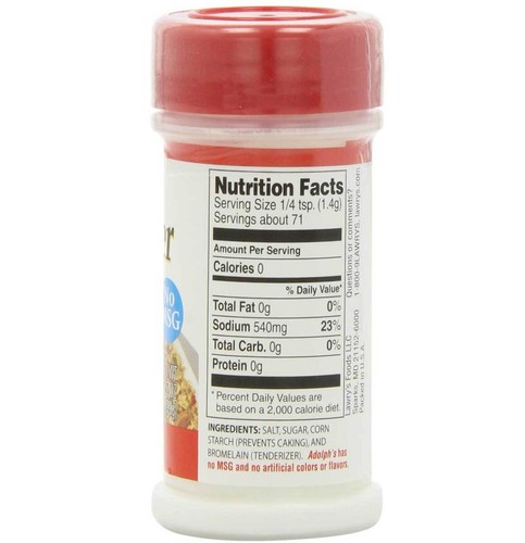 Adolphs Ablandador Original Sin Sazonar Condimento Sin MSG - 3,5 OZ - CADA UNO - Imagen 2 de 3