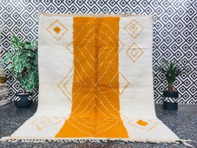 Moroccan Area Rug, Beni Ourain Rug, New Design Handmade Rug,Orange Morrocan Rug
