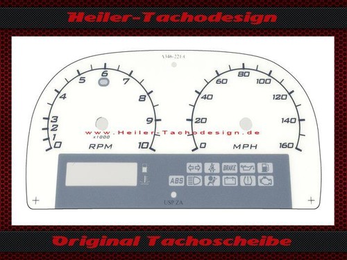 Tachoscheibe für Lotus Elise 160 Mph zu 260 Kmh Drehzahlmesser bis 10 UPM - Bild 2 von 2