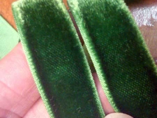 velvet ribbon rayon trim 5.8" xmas green 3yds made in France