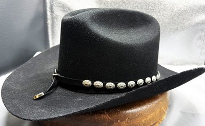 RDR Cowboy Hat with Leather Band with Silver Tone Concho & Buckle