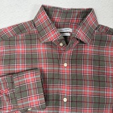 Gutteridge Button Up Shirt Mens 16 41 Plaid Pink Green Red Long Sleeve Cotton