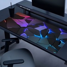 40 90cm Large 3D Line Game Mouse Pad - Non-Slip Rubber Base, Colorful Desk Mat f