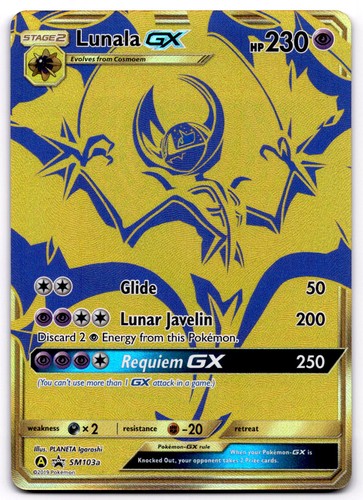 Lunala GX SM103a SM Black Star Promo Holo Pokemon Card - NM