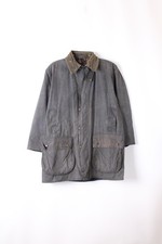 Barbour Border Wax Jacket Grey C40 Medium Large