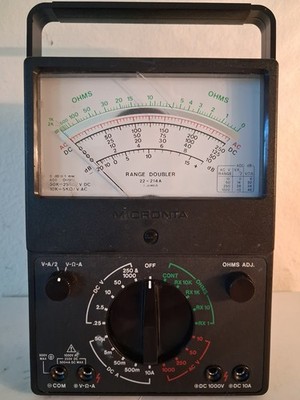 Micronta 43-Range Range Doubler Volt Amp Ohms Multimeter W/One Lead #22-214A