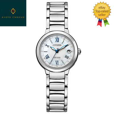 CITIZEN EXCEED ES9320-52W Silver Eco-Drive Solar Woman Japan Watch NEW