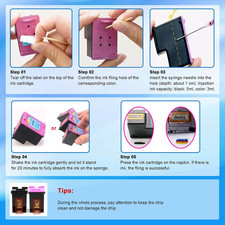 Ink Refill Kit for HP Printer Cartridges HP 67 67XL 62 63 64 65 68 60 61 910 ...