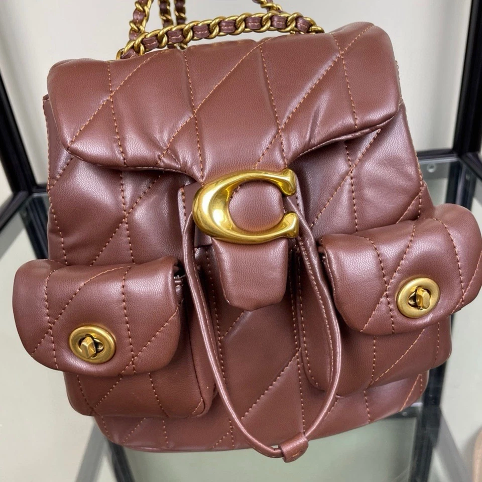 COACH Tabby Quilted Backpack Maple CU077 Outlet NEW FREE SHIPPING - Image 3 of 4