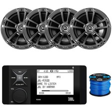 JBL Bluetooth Marine Digital Media Receiver, 4x 6.5" 225W Speakers, Speaker Wire