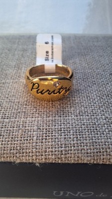 Bob Siemon Designs Gold Metal Purity Ring W Single Gemstone Size 6 NWT Daughter