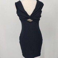 Zara Bodycon Mini Dress Cutout Detail Stretch Black Juniors Large NWT