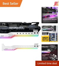 GPU Support Bracket Aluminum White with ARGB LED for Graphics Cards