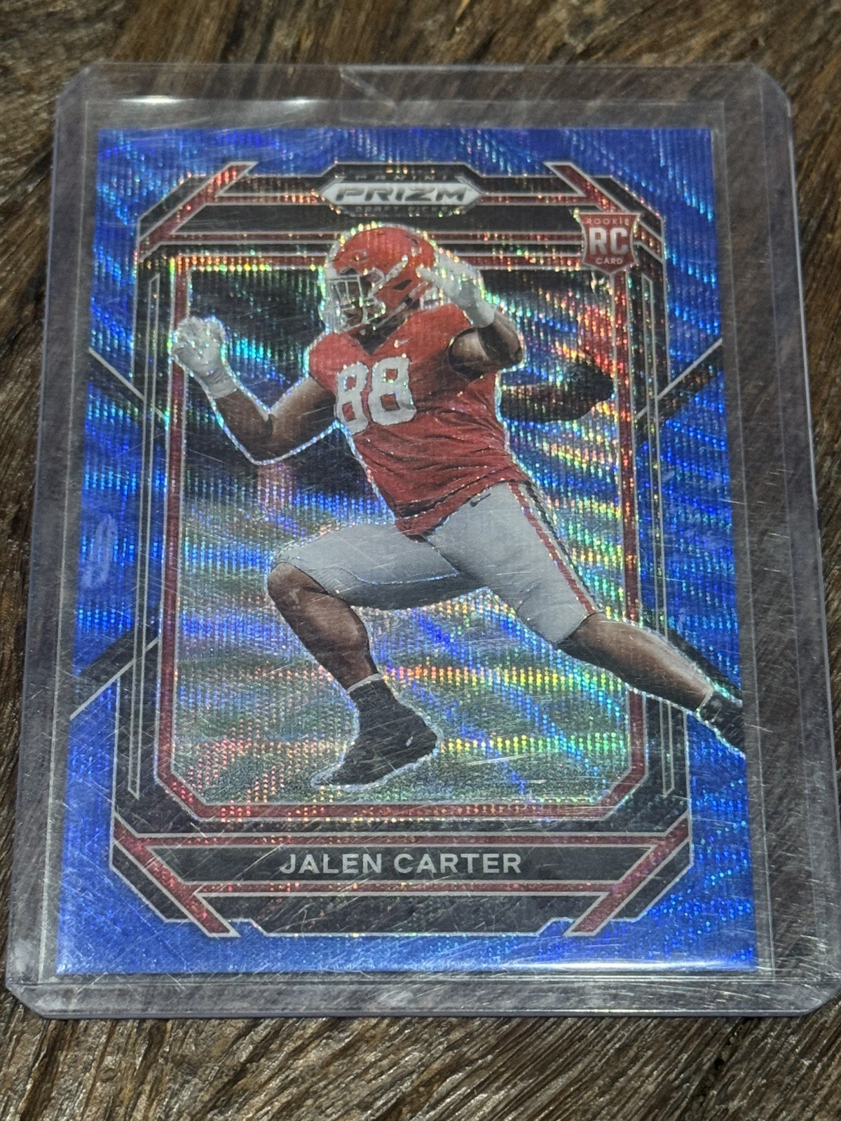 2023 Panini Prizm Draft Picks Blue Wave Prizm /249 Jalen Carter #163 Rookie RC