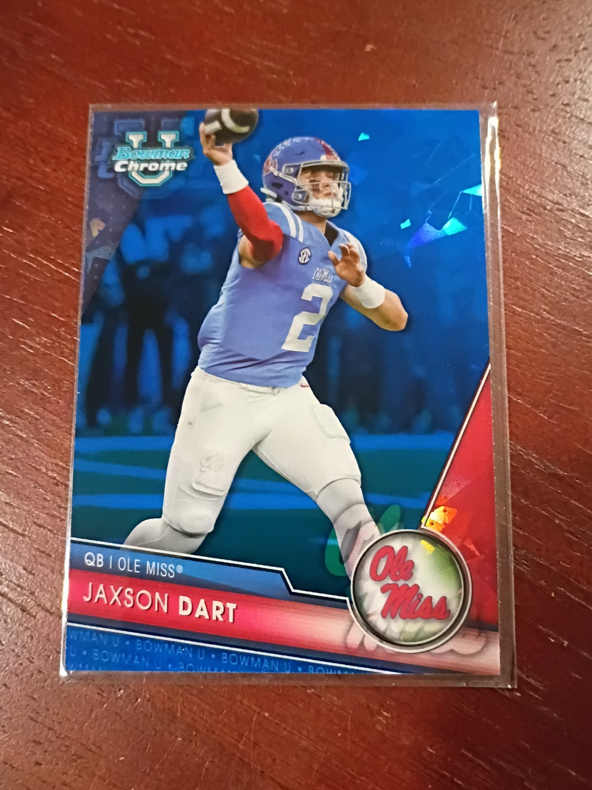 2023 Bowman U Chrome Jaxson Dart Sapphire #191 Ole Miss