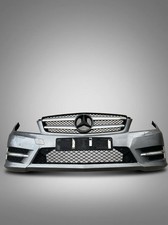 MERCEDES C CLASS W204 FACELIFT AMG SPORT COMPLETE FRONT BUMPER 792 SILVER