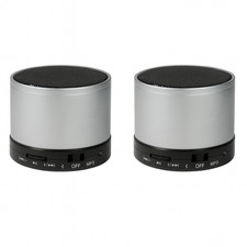 2 Stück Bluetooth Lautsprecher Box Speaker MP3-Player silber Smartphone Handy