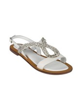 Hosis Sandali bassi in pelle con strass