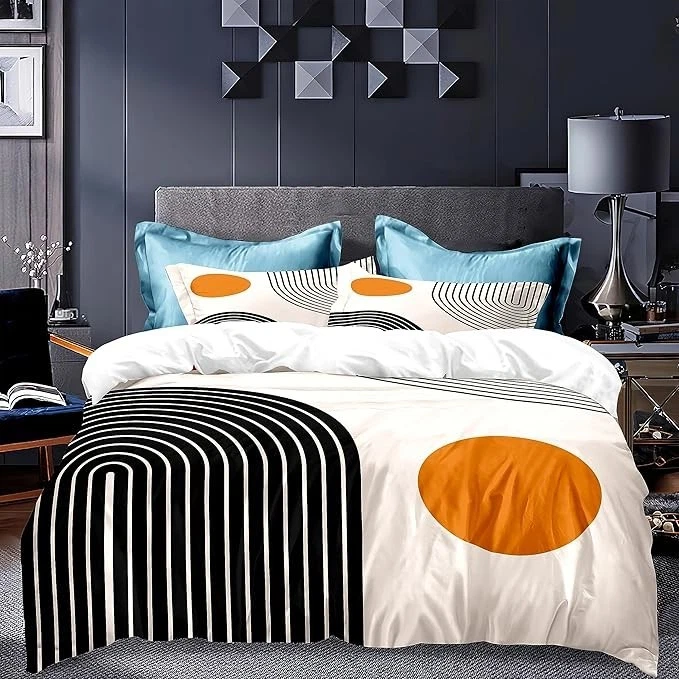 Juego de funda nórdica moderna Siwacline Mid Century Queen 1 funda nórdica 2 fundas de almohada Foto 2 de 4