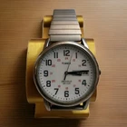 Vintage Timex Indiglo Quartz Watch CR2016 34MM Stretch Bracelet Band New Battery