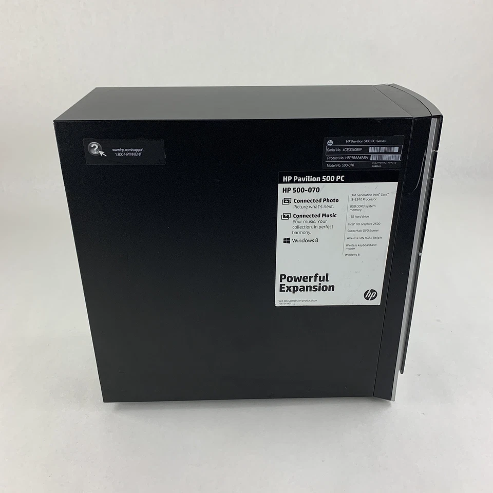 HP Pro 500-070 500 Series MT Desktop Core i3-3240 3.40 GHz 8 GB RAM No OS No HDD - Image 4 of 4