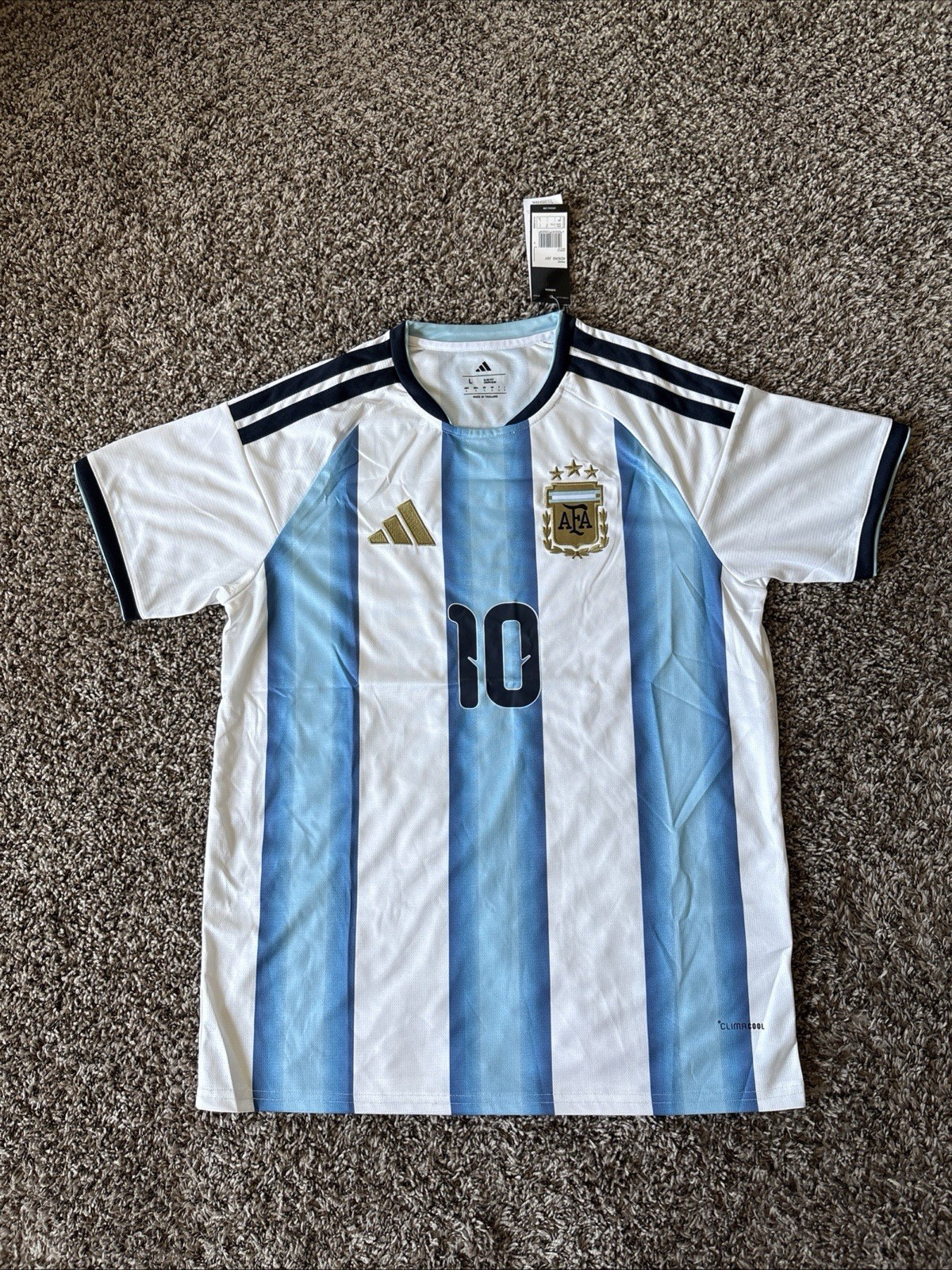 Adidas Argentina Messi 10 26 Jersey National Team AFA Men L NEW