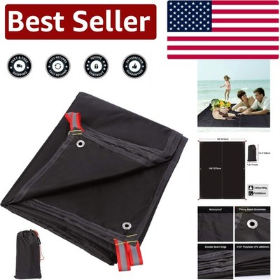 Multipurpose 106''x83'' Camping Tarp - Ultralight, Waterproof, Compact - Black