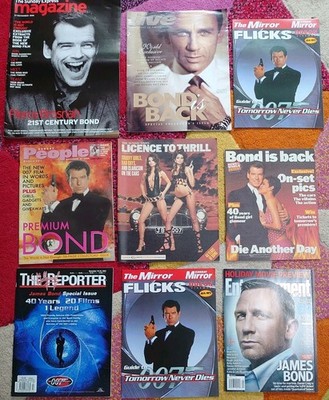 James Bond Magazines Job Lot Very Good Condition Nine Issues Craig Brosnan 007