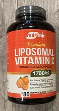 NutriFlair Liposomal Vitamin C 1700mg, 180 Caps EXP 01/2028 NEW SEALED