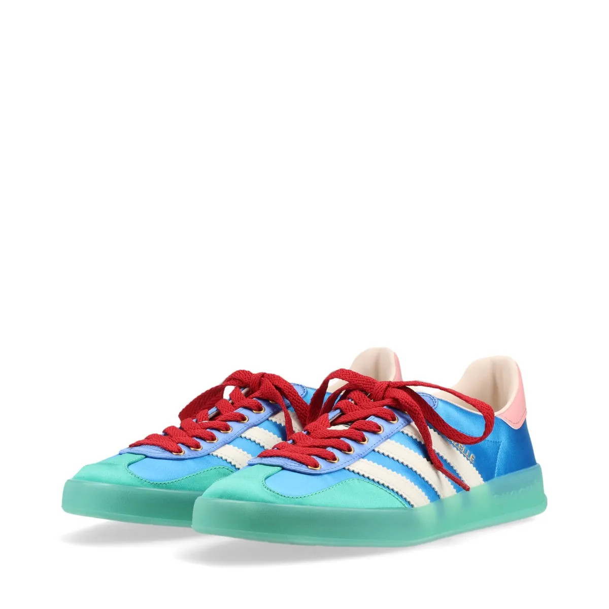 ★送料込★GUCCIxADIDAS ガゼル ウェッジ スニーカー Gucci x Adidas Gazelle Satin x Leather Sneakers 23.5cm